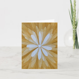 Gold yellow flower burst - blank folded greeting  card