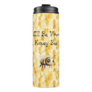 Gold Yellow Honey Bee Thermal Tumbler