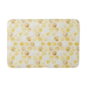Gold Yellow Honeycomb Bath Mat