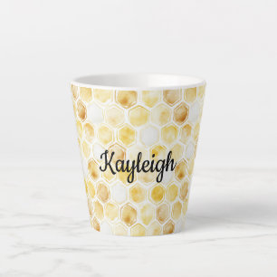 Gold Yellow Honeycomb Latte Mug