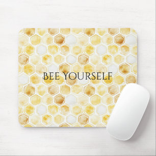 Gold Yellow Honeycomb   Mouse Mat