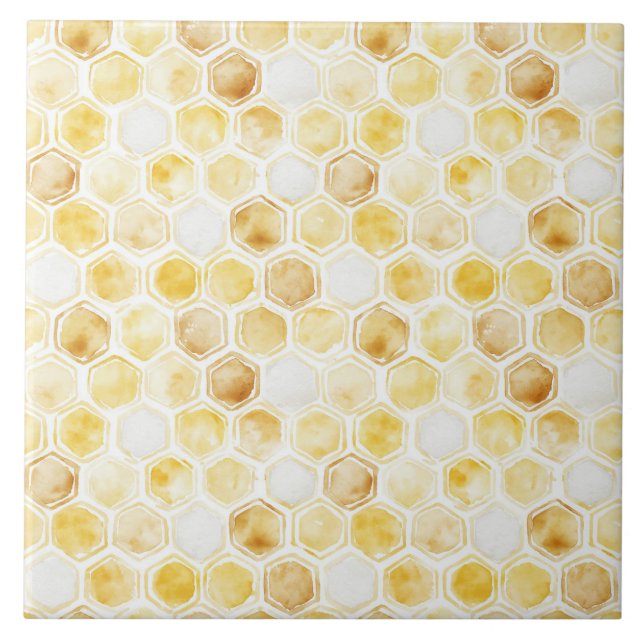 Gold Yellow Honeycomb   Tile (Front)