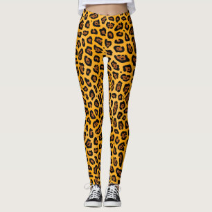 Gold Yellow Jaguar spot pressure Leggings