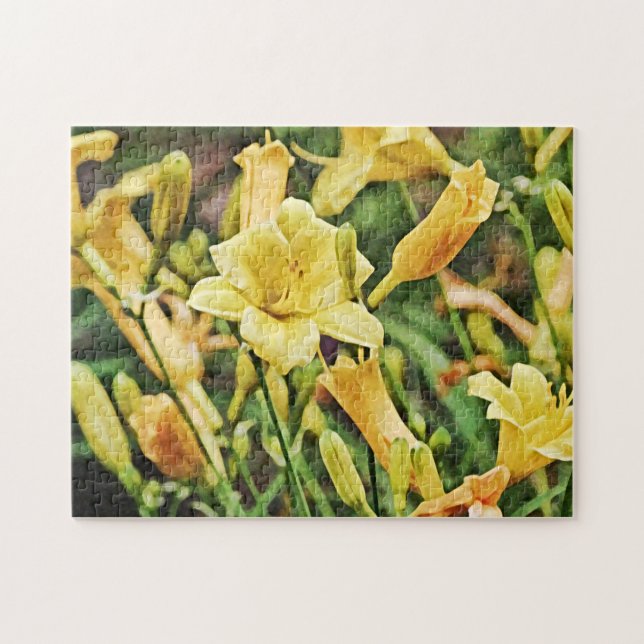 Gold Yellow Lily Flowers Garden Puzzle (Horizontal)