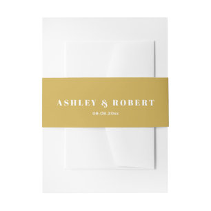 Gold Yellow Modern Wedding Invitation Invitation Belly Band