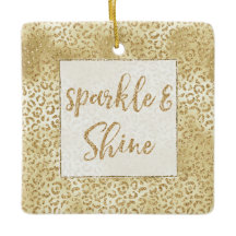 Gold Yellow Ombre Glitter Leopard Sparkle  