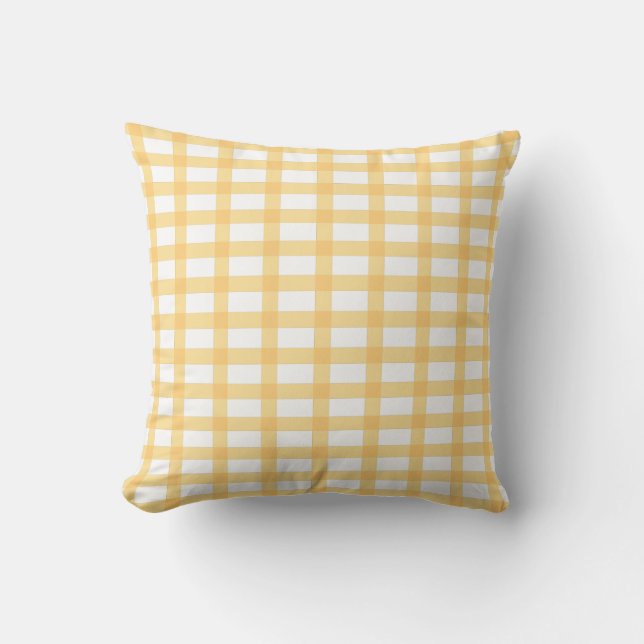 Gold Yellow Plaid Cushion (Front)