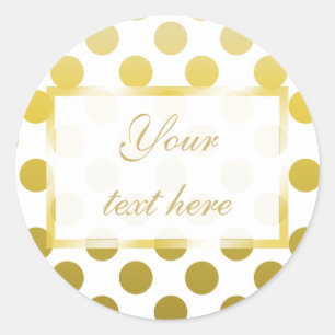 Gold Yellow polka dot Gift Sticker
