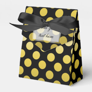 Gold Yellow Polka Dot on black Favour Box