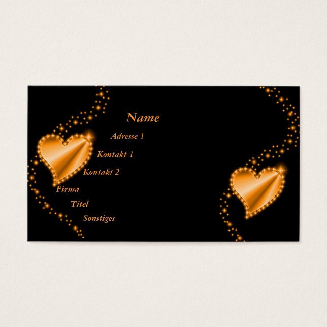 gold, yellow Rainbow Heart with Stars on black (Front)
