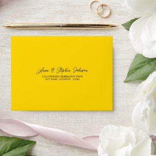 Gold Yellow RSVP Return Envelope