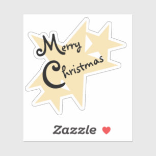Gold Yellow Star Merry Christmas