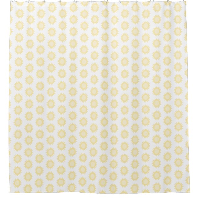 Gold Yellow Sun Bath Shower Curtain (Front)