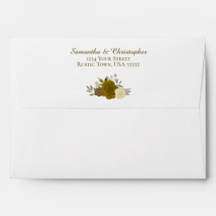Gold & Yellow Watercolor Floral Elegant Wedding Envelope