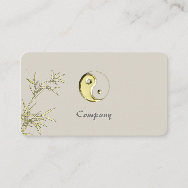 Gold Yin Yang Business Card (Front)