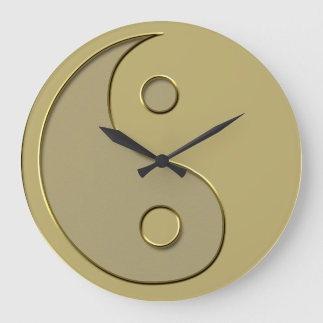 gold yin yang large clock (Front)