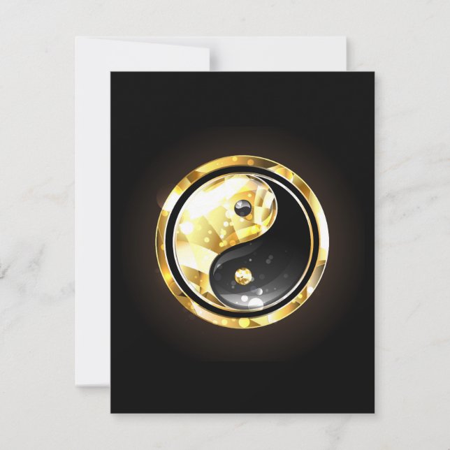 Gold Yin Yang on black (Front)