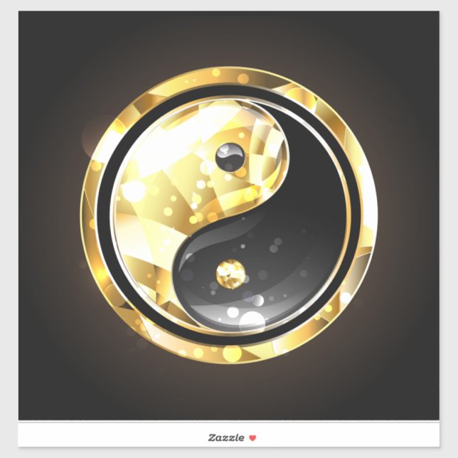 Gold Yin Yang on black (Sheet)