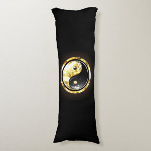 Gold Yin Yang on black Body Cushion