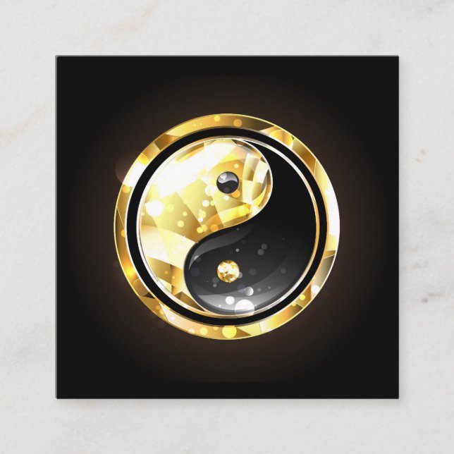 Gold Yin Yang on black Calling Card (Front)