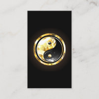 Gold Yin Yang on black