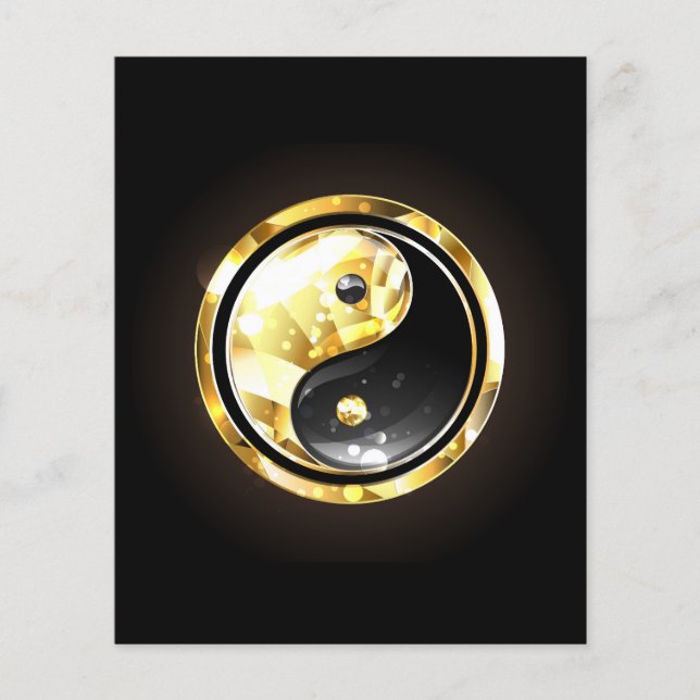 Gold Yin Yang on black Flyer (Front)