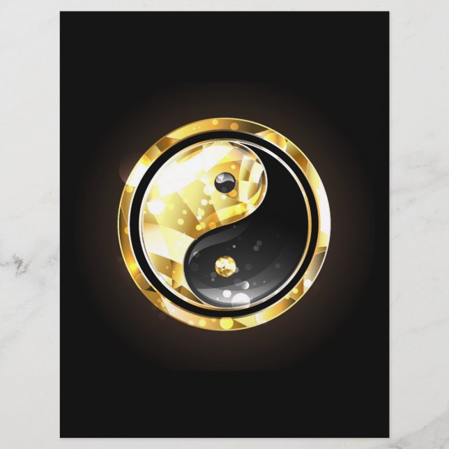 Gold Yin Yang on black Flyer (Front)