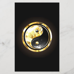 Gold Yin Yang on black Flyer