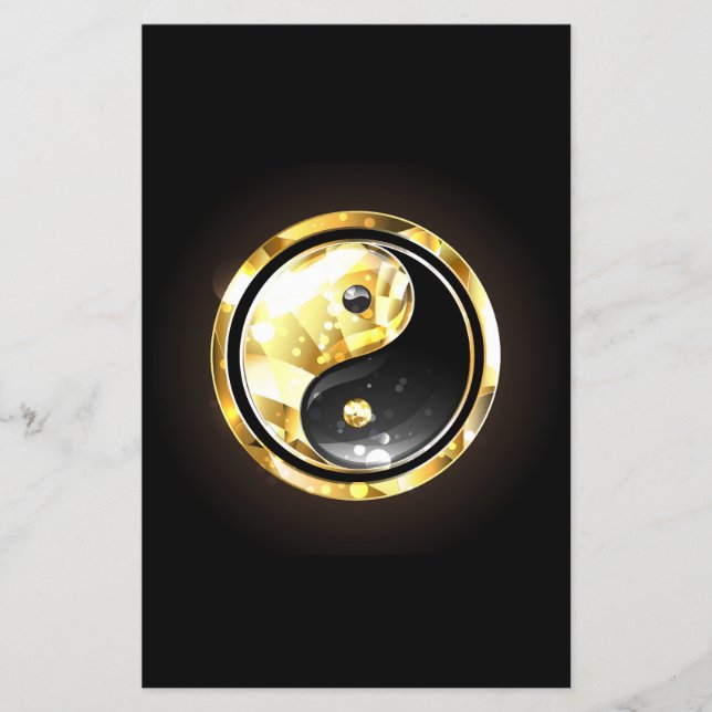 Gold Yin Yang on black Flyer (Front)