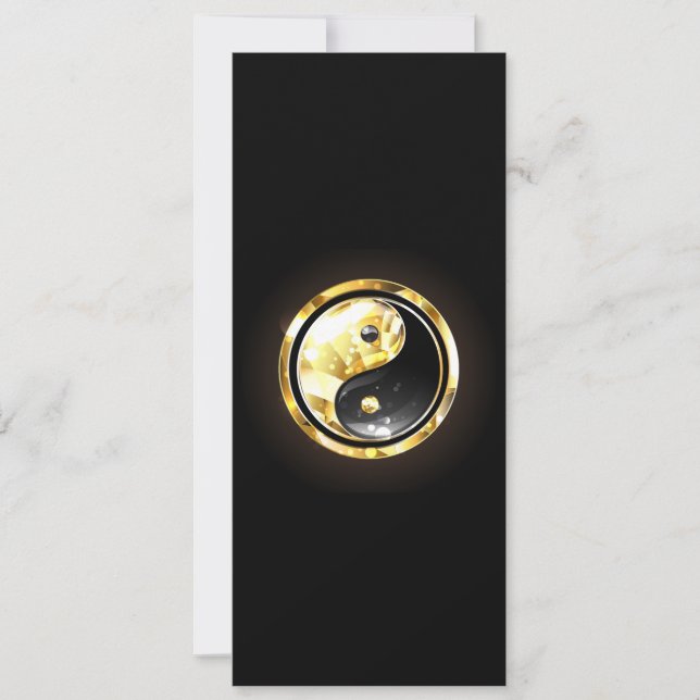 Gold Yin Yang on black Invitation (Front)