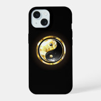 Gold Yin Yang on black