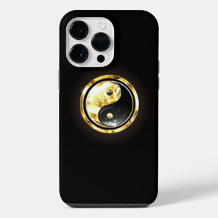 Gold Yin Yang on black iPhone 14 Pro Max Case