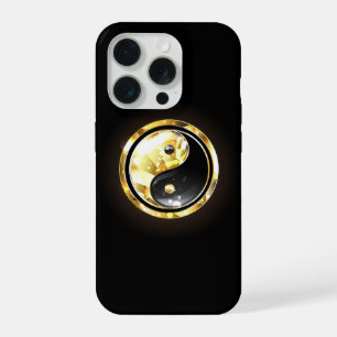 Gold Yin Yang on black iPhone 15 Pro Case