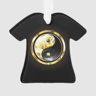 Gold Yin Yang on black Ornament