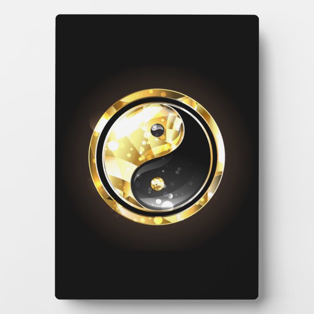 Gold Yin Yang on black Plaque (Front)