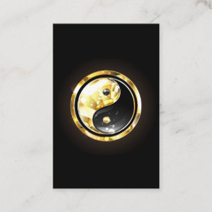 Gold Yin Yang on black Referral Card