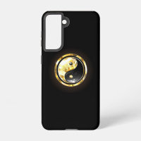 Gold Yin Yang on black