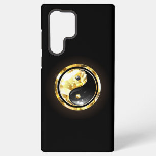 Gold Yin Yang on black Samsung Galaxy Case