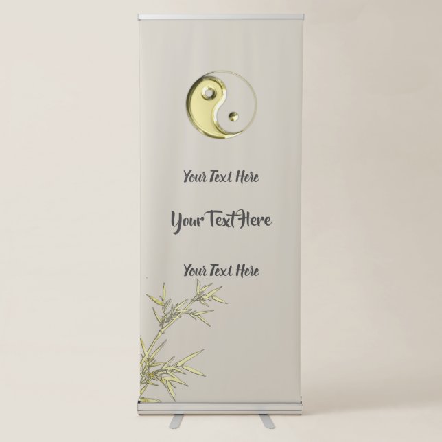 Gold Yin Yang Retractable Banner (Front)