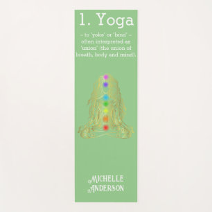 Gold Yoga Girl With Chakras Yoga Mat