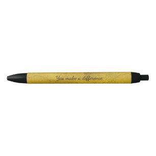 Gold You make a difference quote Black Ink Pen