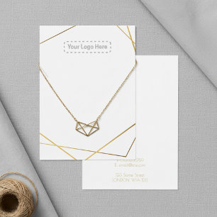 Gold your logo necklace or bracelet display card