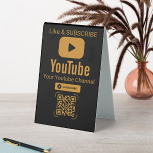 Gold YouTube Subscribe QR Code Black
