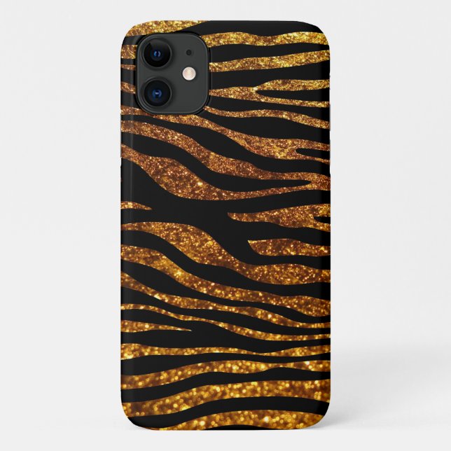 Gold Zebra, Glitter Zebra, Zebra Print, Stripes Case-Mate iPhone Case (Back)