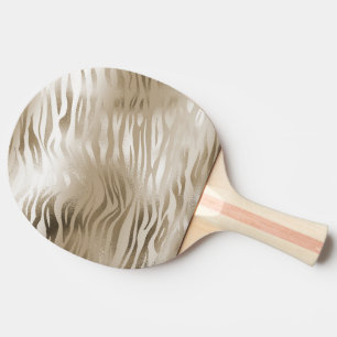 Gold Zebra & Leopard Animal Print Ombre Ping Pong Paddle
