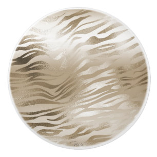 Gold Zebra & Leopard Print Ombre         Ceramic Knob