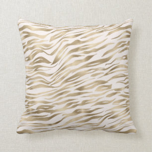 Gold Zebra Print Cushion