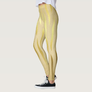 Gold zebra print dress leggings