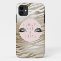 Gold Zebra Print Glitzy Silver Sparkle Eyes