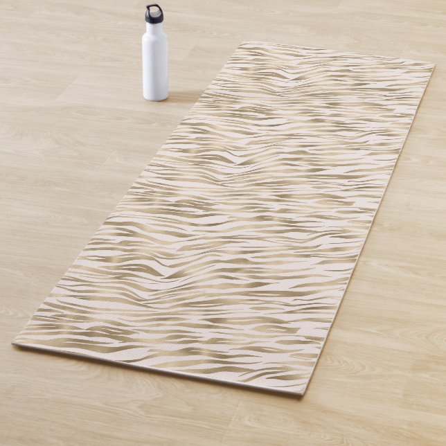 Gold Zebra Print Yoga Mat (In Situ)